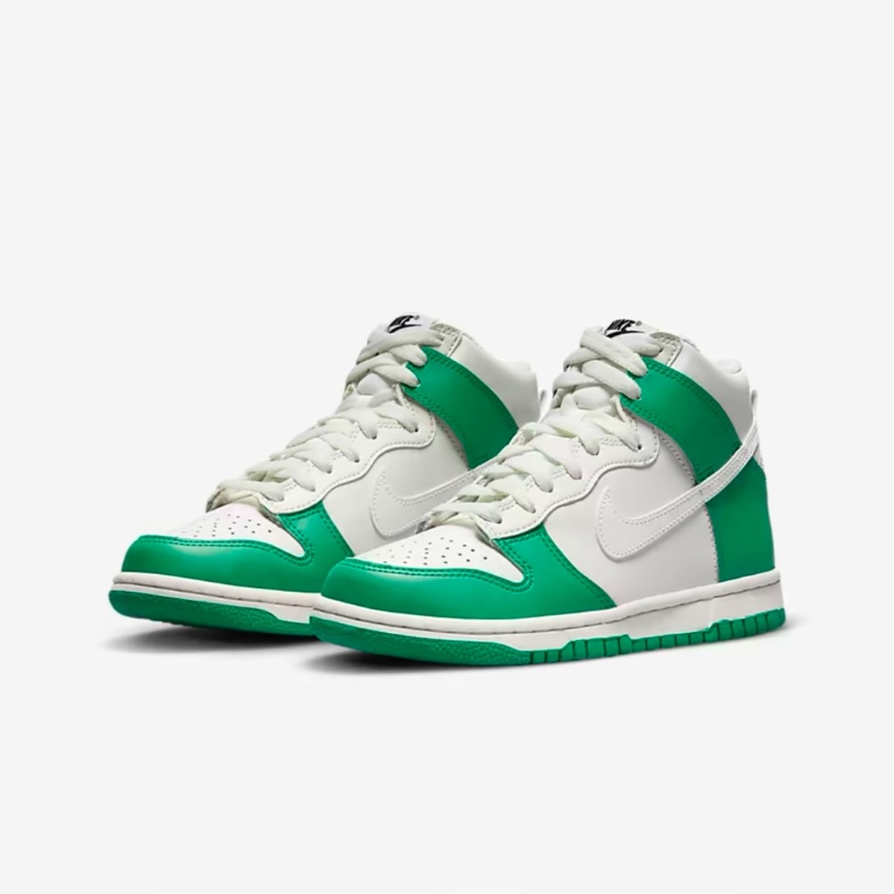 White and Teal High-Top Sneakers